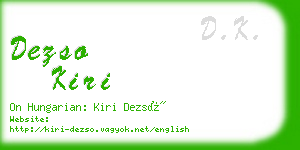 dezso kiri business card